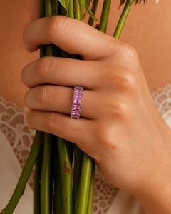 Anillo de Zafiro Rosa en Plata de Ley 92.5 KLSR-11197 - Product Image 4