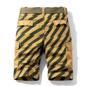 Shorts cargo pour homme, taille mi-haute, respirants, en toile, avec poches, fermeture à cordon, séchage rapide, 100% coton, style décontracté - Product Image 4