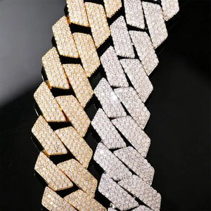 Premium Quality 925 Silver Moissanite Cuban Link <b>Chain</b> Iced Out Hip Hop Jewelry Necklace for <b>Men</b> Women Available For Sale - Product Image 4