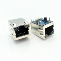 Connecteur Ethernet blindé 1x1 port RJ45 Cat6/Cat6a, prise femelle 8P8C, conforme RoHS/ELV, à soudure/à pression, pour réseau LED