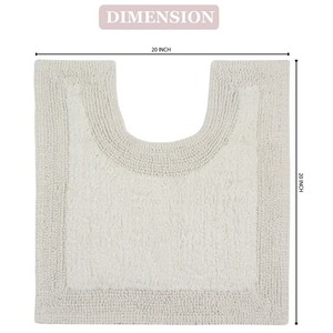 Tapis de bain en coton épais et moelleux, rectangulaire, couleur unie, tufté, antidérapant, avec support en caoutchouc, lavable en machine, pour usage domestique - Product Image 6
