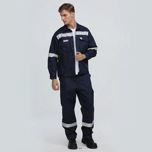 Wholesale Durable Lightweight FR One Piece Work Suit Custom Private <b>Label</b> Hi Vis Reflective Safety Worker Jacket Two Piece Suit - Product Image 3