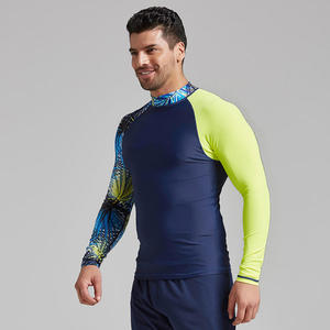Maillot de bain à manches longues avec blocs de couleur, protection UV, jersey de compression pour le surf, la plongée en apnée et la plage - Product Image 2