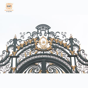 Portails d'entrée de luxe sur mesure en fer forgé, forgés à la main, galvanisés à chaud, antirouille, antivol, double porte pour villa - Product Image 3