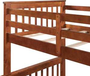 Lit superposé double en bois de pin massif TNT, design traditionnel, construction durable, options multicolores, assemblage requis - lattes en option - Product Image 2