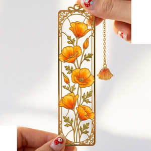 Flower Book Store Giveaway Souvenir Transparent Enamel UV Printing Custom Metal <b>Bookmark</b> Bookish Gifts - Product Image 4