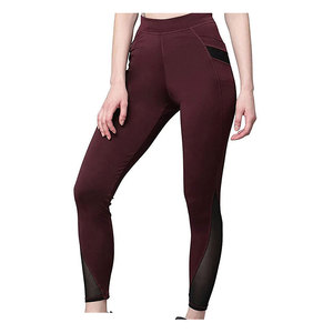Custom Women Solid Mid Waist Women's <b>Leggings</b> Tummy Control Elastic Yoga Gym <b>Pocket</b> <b>Leggings</b> - Product Image 1
