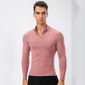 Chaqueta Deportiva de Manga Larga de Terciopelo para Hombre, Alta Elasticidad, Ajuste Ceñido, Cuello Alto, Sudadera con Capucha, para Correr, Entrenamiento, Fitness - Product Image 3