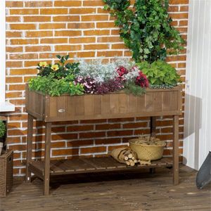 Fioriera rialzata con tettoia e vano portaoggetti, pezzo singolo - Product Image 2