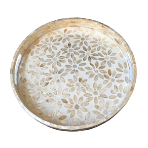 Bandeja Redonda de Nácar con Encantador Motivo Floral, Plato Premium Hecho a Mano para Cocina y Comedor, Venta al por Mayor desde Vietnam - Product Image 3