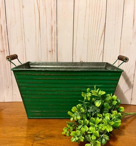 Poubelle en métal galvanisé vert, durable, pour la maison, le jardin, le bureau, la terrasse extérieure et les espaces publics, fabriquée en Inde - Product Image 1