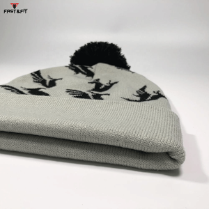 Best Quality Professional Made Winter <b>Beanie</b> Hats Digital Breathable <b>Waterproof</b> 100% Cotton Fleece Fabric Custom 3D Embroidery - Product Image 5