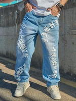 Jeans amples en denim côtelé pour hommes, style motard gothique, respirants et imperméables, tissés pour le printemps, vente en gros