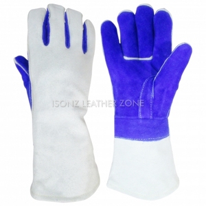 Gants de soudage en cuir blanc, longueur poignet, protection thermique, gants de sécurité en cuir véritable, gants de soudage TIG, gants de soudage MIG - Product Image 1