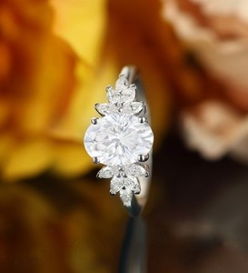Oval Cut 7x9mm Moissanite Gemstone Prong <b>Set</b> 925 <b>Sterling</b> <b>Silver</b> Luxury Engagement Wedding Promise Party Elegant Solitaire - Product Image 4