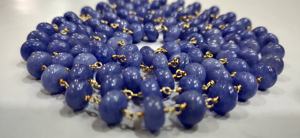 Chaîne de perles de tanzanite naturelle, forme ronde, lisse, 8 mm, vendue au mètre - Product Image 4