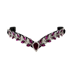 Fronture de cheval en cuir premium avec strass décoratifs, modèle anglais FAB International BB-02, taille personnalisée, livrée en boîte - Product Image 1