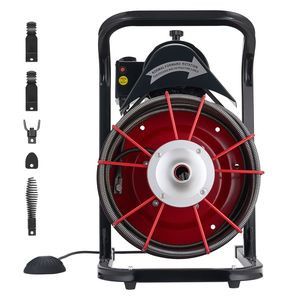 Déboucheur de canalisation manuel à 4 lames, 50 pieds x 1/2 pouce, machine de nettoyage de drain activée par l'air, interrupteur au pied 2-6 pouces - Product Image 1