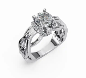 Anillo de Diamantes Twist Of Forever Radiance Halo con un peso total de 0912 quilates y 25 piedras brillantes de corte brillante. - Product Image 5