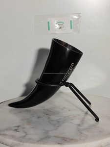 แก้วฮอร์นมีสไตล์ทนทานงานทำมือภาชนะดื่มมีสไตล์ที่มีสไตล์ใช้งานได้ยาวนานพร้อมเทคนิคขัดเงาซึมแบบว่างเปล่าแบบ DIY - Product Image 6