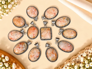 Pendentifs en pierre d'Amazonite naturelle et agate, pierres précieuses en cristal, artisanat écologique fait main en argent électroplaqué, pierres semi-précieuses F - Product Image 2
