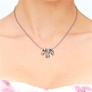 <span class=keywords><strong>Collier</strong></span> pour femme Tri Ring en métal mixte orné de cristaux <span class=keywords><strong>Swarovski</strong></span>, argent 925, marque de luxe Daisini - Product Image 4