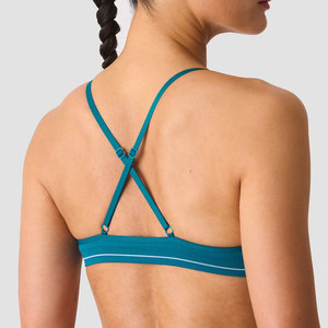 Soutien-gorge de sport personnalisable OEM pour femme, en tissu côtelé, dos croisé, bretelles réglables, décolleté en V profond, séchage rapide, anti-rétrécissement, respirant - Product Image 6