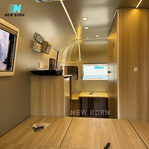 Off Road Mobile Tiny Travel Trailer Security Camper Caravan with <b>Kitchen</b> Sleeping Space Outdoor Adventure RV - Product Image 4