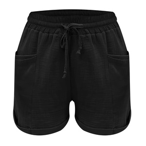 Shorts d'été pour femmes avec cordon de serrage à la taille, coupe droite, décontractés, pour la plage et les vacances, avec poches - Product Image 2