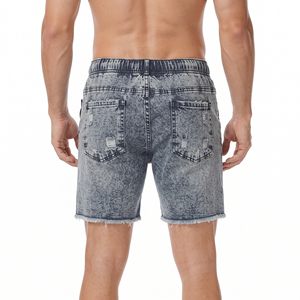 Summer <b>Men</b> Denim Ripped Shorts <b>Jeans</b> Street Fashion Denim <b>Jeans</b> Shorts <b>Men's</b> <b>Drawstring</b> Waist Denim Street Shorts <b>Mens</b> - Product Image 5