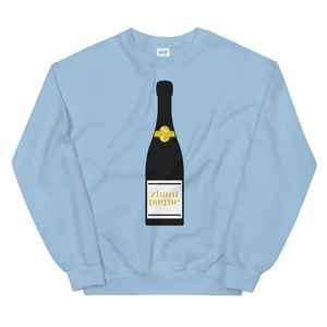 Sudadera Premium para Mujer con Estampado de Botella de Champán Rosa, Cuello Redondo, Manga Larga - Product Image 5