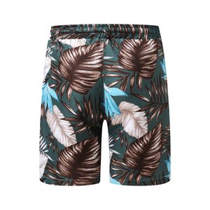 Pantalones cortos de hombre con estampado de palmeras, cintura elástica con cordón, estilo tropical para playa, verano, casual, vacaciones, coloridos, camisa blanca de verano para hombre - Product Image 3