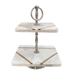Vente chaude Conception Américaine Marbre Gâteau Stand Naturel Blanc Plateau De Service pour Mariages À La Main Personnalisé Gâteau Outils Meilleur Prix - Product Image 1