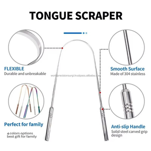 Raspador de Lengua Ergonómico de Acero Inoxidable con Forma de Cuchara WORLD PRECISION SURGICAL, Certificado CE, para Limpieza Bucal en el Hogar - Product Image 2