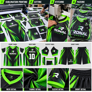 Tenue de football, vêtements de sport, 100% polyester, meilleure qualité, manches courtes pour hommes, tissu en maille respirant, couleurs tendance, logo du fournisseur - Product Image 5