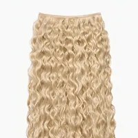 Tissage de cheveux humains 100% Remy, blond platine bouclé, texture ondulée naturelle