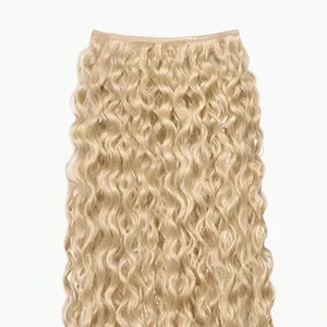 Extensiones de Cabello Humano 100% Remy, Color Rubio Platino, Ondulado Natural - Product Image 3