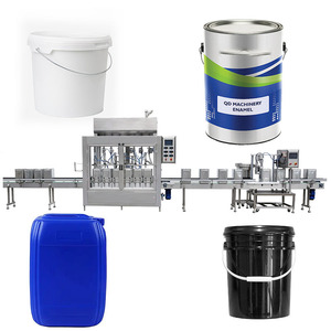 Dây chuyền sản xuất máy làm đầy chất lỏng thùng lớn tự động được thiết kế tại nhà máy, bao gồm chất độn, cappers và labelers. - Product Image 1