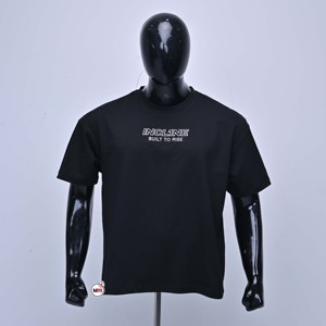 T-shirts pour hommes en coton noir de qualité supérieure, décontractés, à manches courtes, col rond, imprimé avec un motif de lettres sur le devant, 220g, séchage rapide - Product Image 1