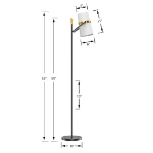 Lampe de sol d'angle minimaliste avec LED blanc chaud pour la décoration de petits espaces - Product Image 3