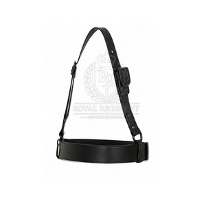 Ceinture Sam Browne en cuir personnalisée avec sangle de taille réglable, style classique et finition lisse pour un usage spécial - Product Image 3