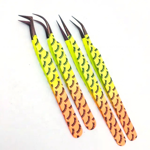 MAGMA BEAUTY New Design Lash Extension Tweezers Diamond Grip Solid Stainless Steel 90 Degree Fiber Eyelash Tweezers Customizable - Product Image 6