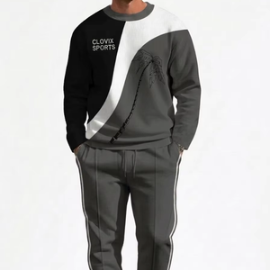 Best Selling Regular Fit Men Tracksuit Winter 2 Piece Comfortable Cotton Fleece Custom Logo Wholesale Streetwear Top Quality - Product Image 1
