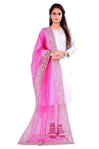 Dupatta de Tela Rosa Lavanda de Diseño Moderno, Estilo Indio-Pakistaní, Exclusivo y de Última Moda para Mujeres, Ideal para Bodas y Eventos Étnicos - Product Image 2