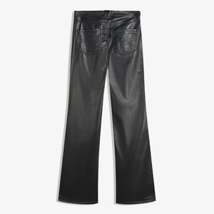 Pantalones de Mujer de Algodón Negro con Fibra de Bambú, Corte Recto, Cintura Media, Ajuste Holgado, Estampados, para Verano - Product Image 6