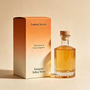 Boîte en carton personnalisée à extrémités pliées, impression UV, pour emballage de vin de riz artisanal, vente au détail, directement de l'usine - Product Image 1