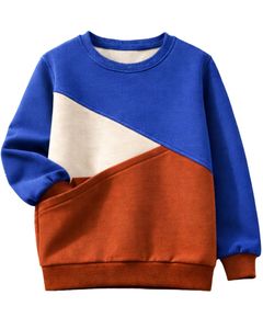 Custom Manufacturer Blue And <b>Rust</b> Women Color Block Sweatshirt Casual Crew Neck Pullover Winter Oversized Custom Streetwear <b>Top</b> - Product Image 1
