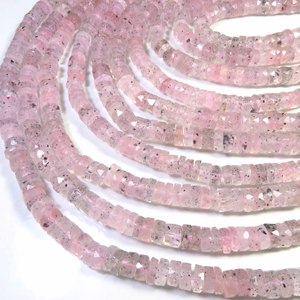 Cuentas de Cuarzo Lepidocrocita Rosa Natural en Forma de Disco Heishi de 16 Pulgadas, Separadores Planos, Cuentas de Lepidocrocita Facetadas con Puntos Negros de 7mm - Product Image 6
