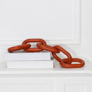 Wood Chain Link Decor Wooden Decorative Chain Home Decor Accents, Decor, Shelf Decor Aesthetic, Modern Bookshelf <b>Table</b>. - Product Image 3