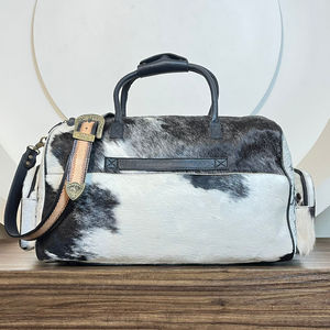 Sac polochon usiné à la main de qualité supérieure pour poignée en cuir de vachette unisexe sac à main de voyage à main bandoulière nuit week-end Duffle - Product Image 6